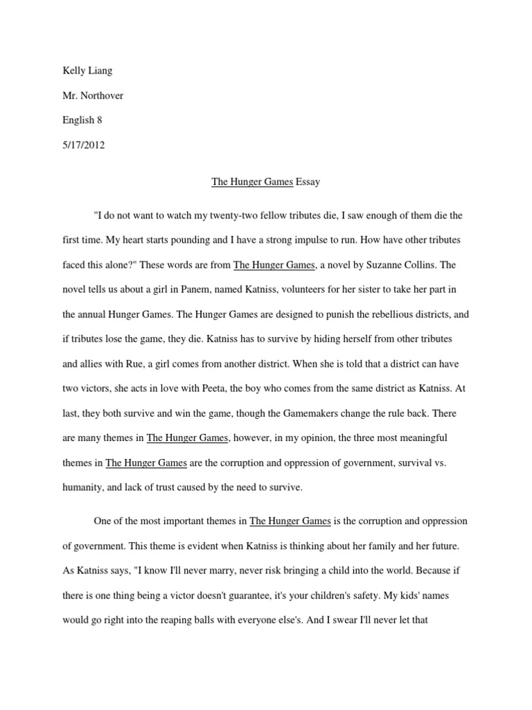 Der hunger spiele essay