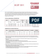 Kaiser Aluminum Alloy 2011 Hard Alloy Rod and Bar Technical Data