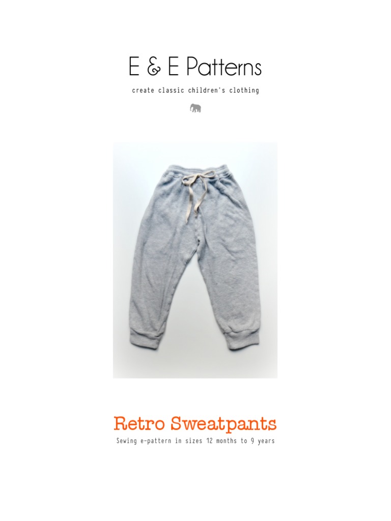 Retro Sweatpants Sewing Pattern | PDF | Seam (Sewing) | Sewing