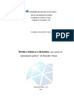 Entre a Poesia e a Filosofia Um Estudo Do Pensamento Poético de Benedito Nunes