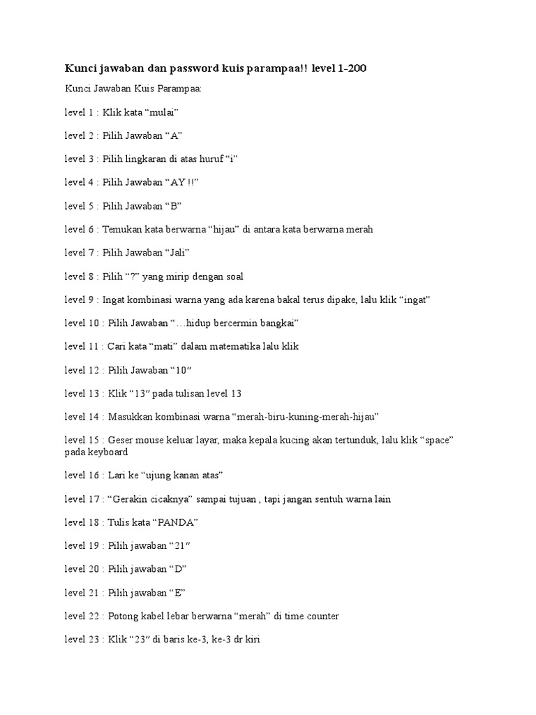 Kunci Jawaban Kuis Parampaa 1 Dan 2 Guru Galeri