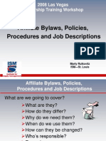Affiliate Bylaws, Policies, Job Descriptions & Procedures