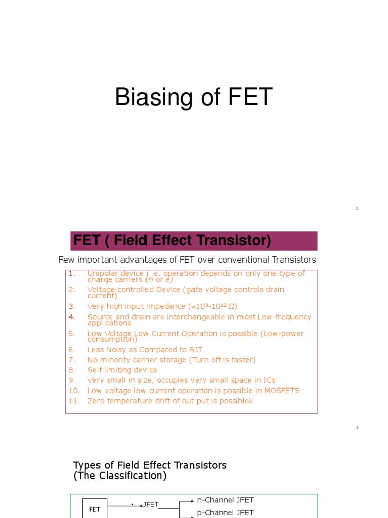 FET Biasing Techniques Explained | PDF | Field Effect Transistor | Mosfet