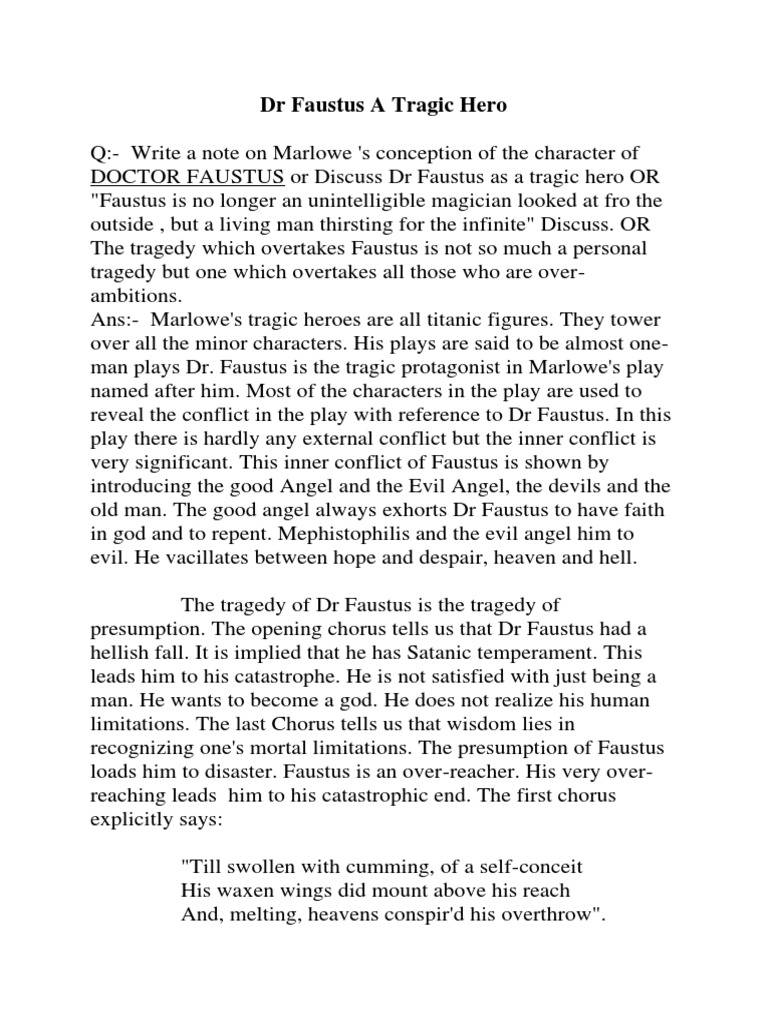 discuss dr faustus as a tragedy pdf dr faustus as a morality play