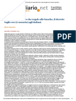 BANKITALIA - Altro Che Regalo Alle Banche, Il Decreto Toglie Oro (E Moneta) Agli Italiani