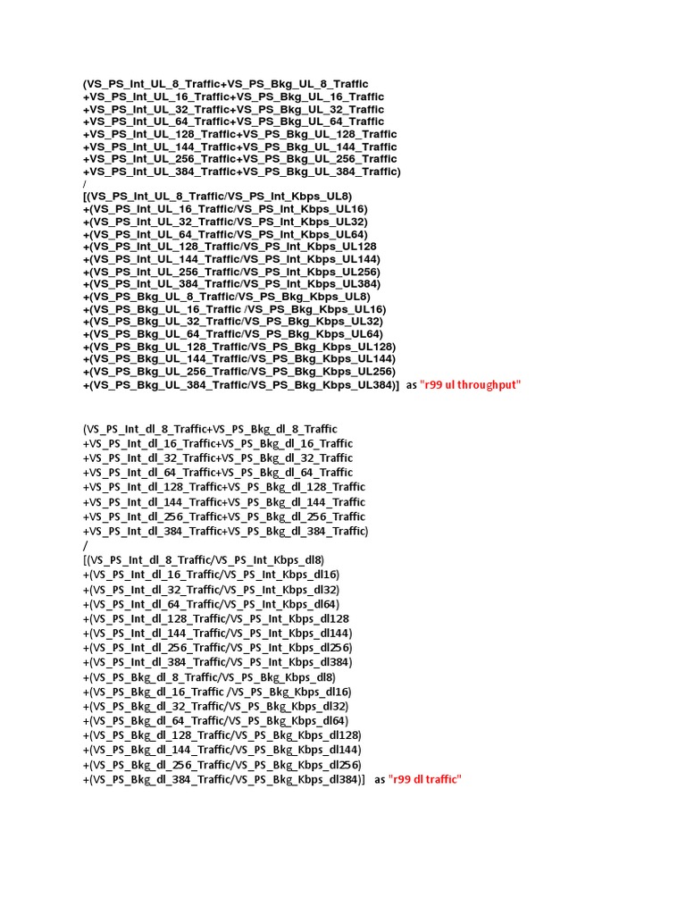 R99 UL and DL Traffic Analysis | PDF | Business | Technology & Engineering