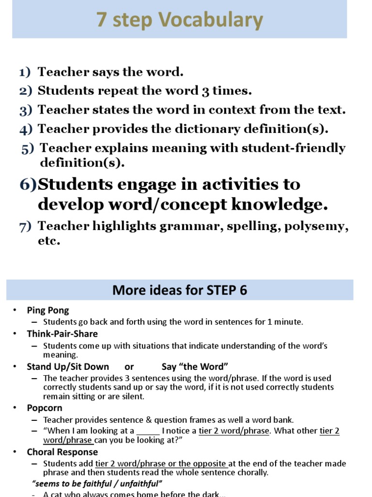 7 Steps to Effective Vocabulary Teaching | PDF | Word | Vocabulary