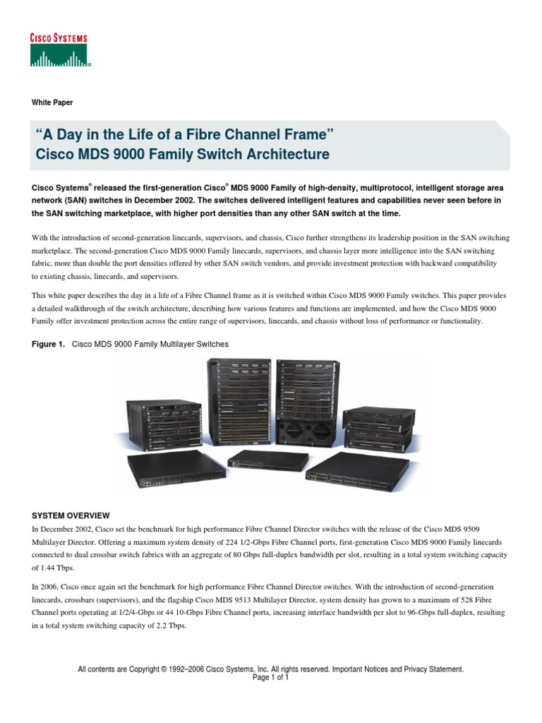 Cisco MDS 9000 Architecture | PDF | Network Switch | Quality Of Service