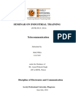 Training Report On Telecommunications BSNL