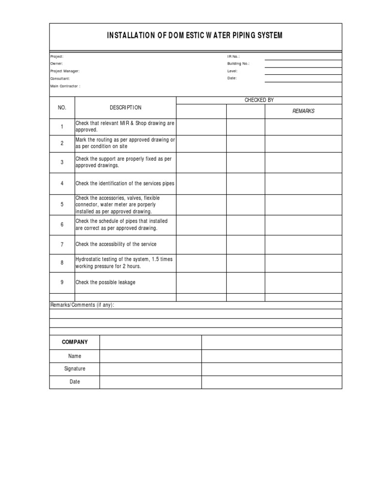 Domestic Water Piping Installation Guide | PDF | Building Engineering ...