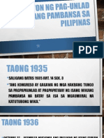 Ebolusyon NG Pag-Unlad NG Wikang Pambansa Sa Pilipinas