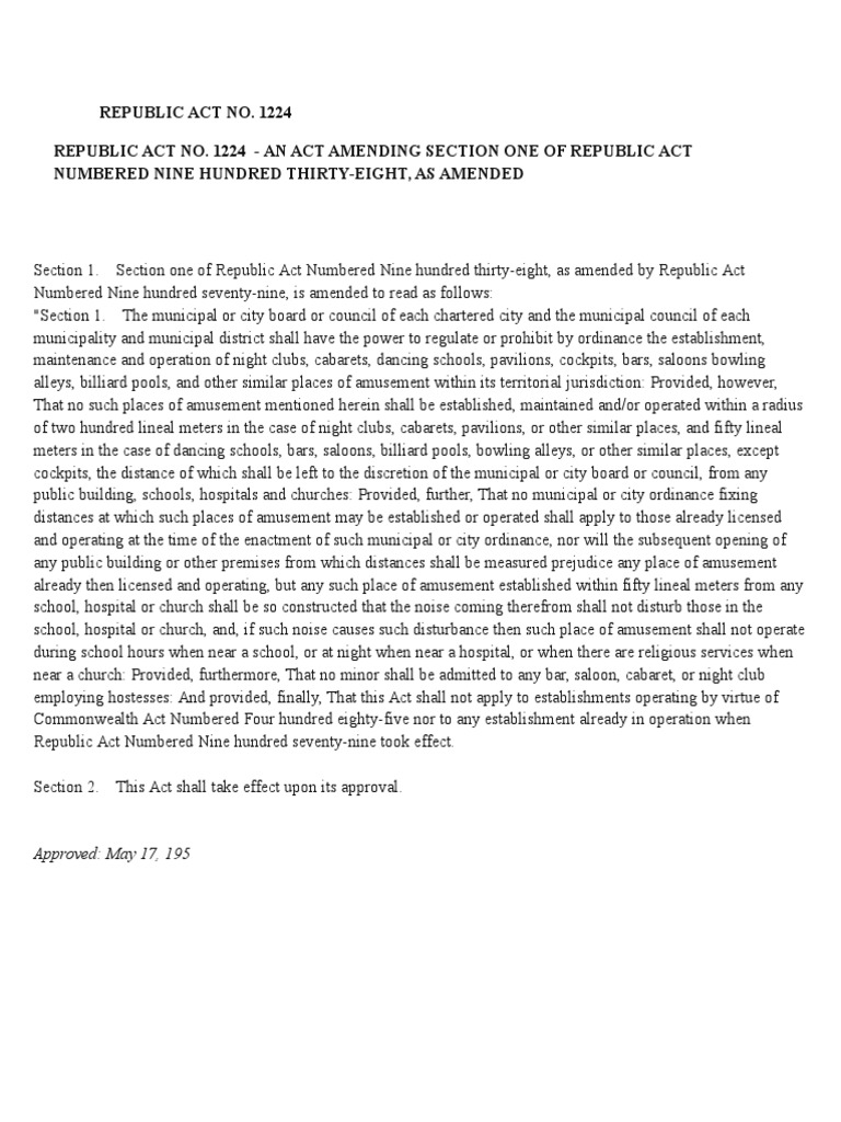 Republic Act No 1224 PDF Government Justice