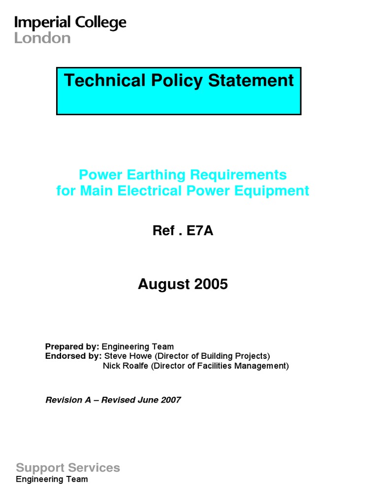Power Earthing Standards for Electrical Systems | PDF