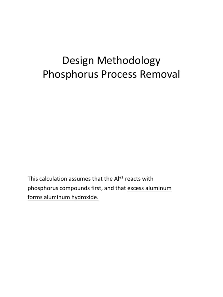 Phosphorus Removal Design Methodology | PDF | Sewage Treatment | Viscosity
