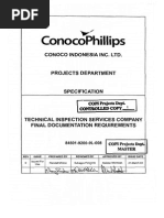 84501-9200-9L-008 Rev-0 Technical Inspection Services Company Final Documentation Requirements