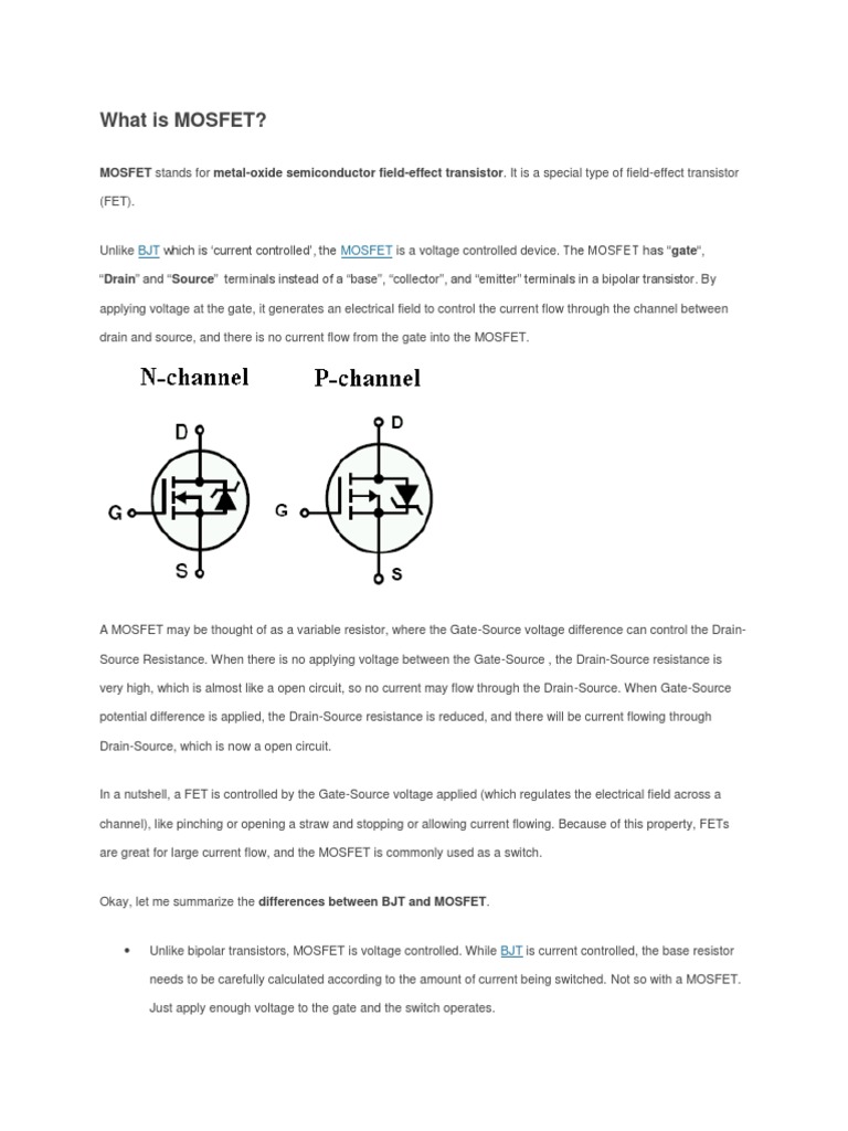 Mosfet | PDF | Field Effect Transistor | Mosfet