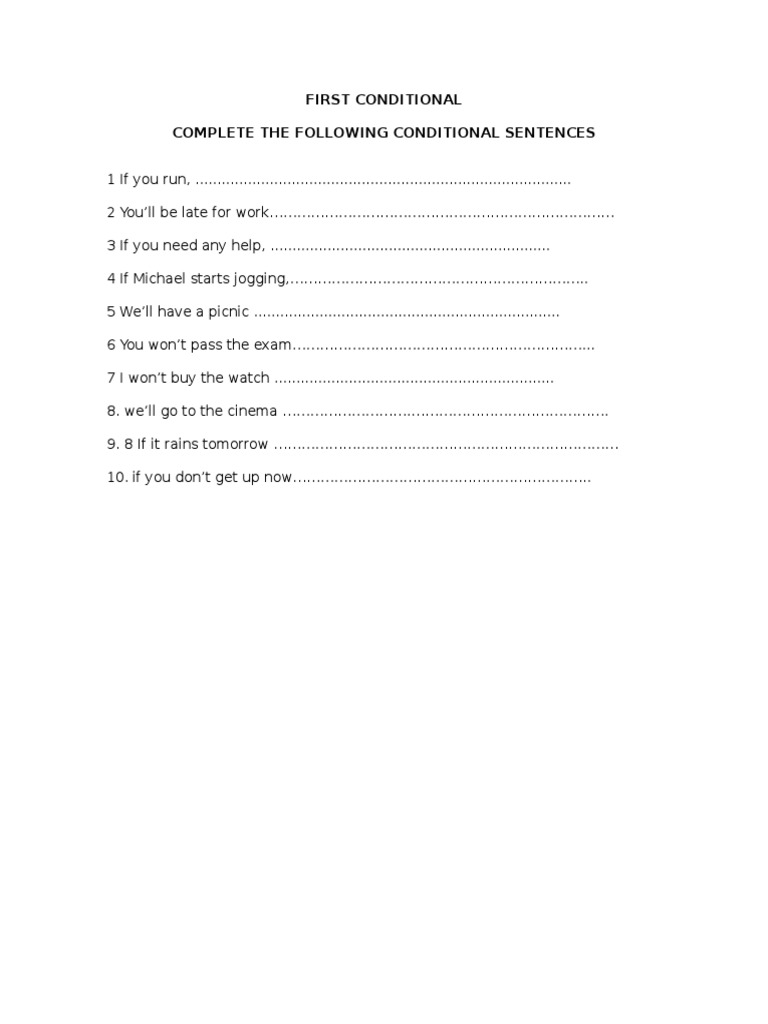 First Conditional Exercises | PDF | Business | Self-Improvement