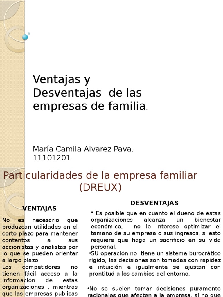 Ventajas y Desventajas de Empresas Familiares | PDF