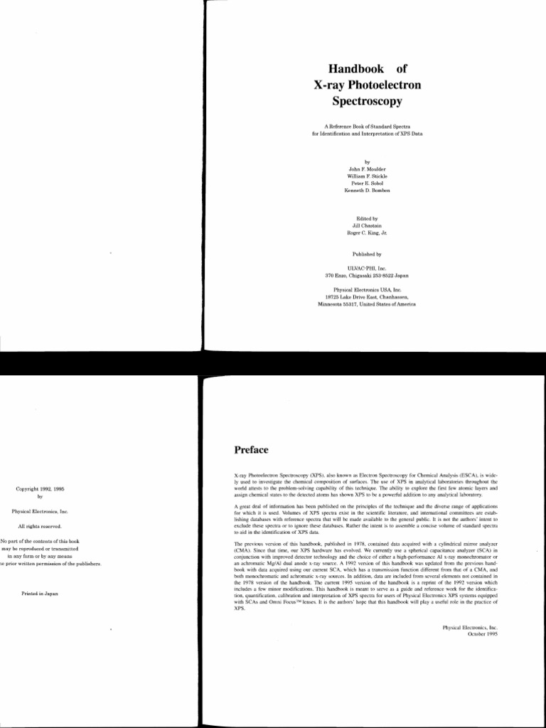 Handbook of XRay Photoelectron Spectroscopy 1995 PDF X Ray