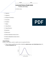 Evolution and Ecology Study Guide