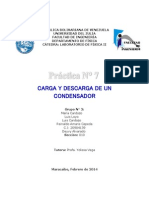 Informe. Práctica #7 CARGA Y DESCARGA DE UN CONDENSADOR