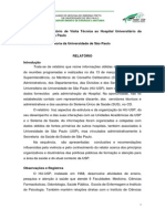 Relatório técnico sobre estrutura e organização do Hospital Universitário da USP