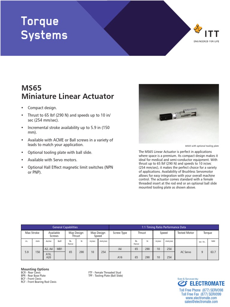 Torque Systems Ms65 Specsheet | PDF | Computers | Technology & Engineering