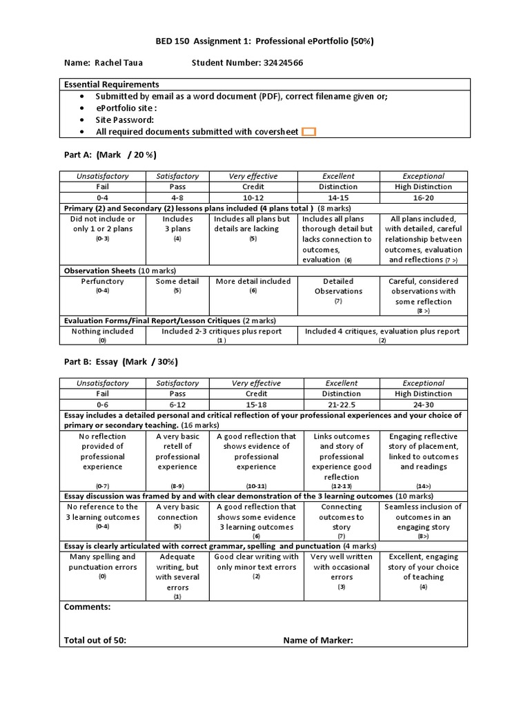 checking of assignment in lesson plan