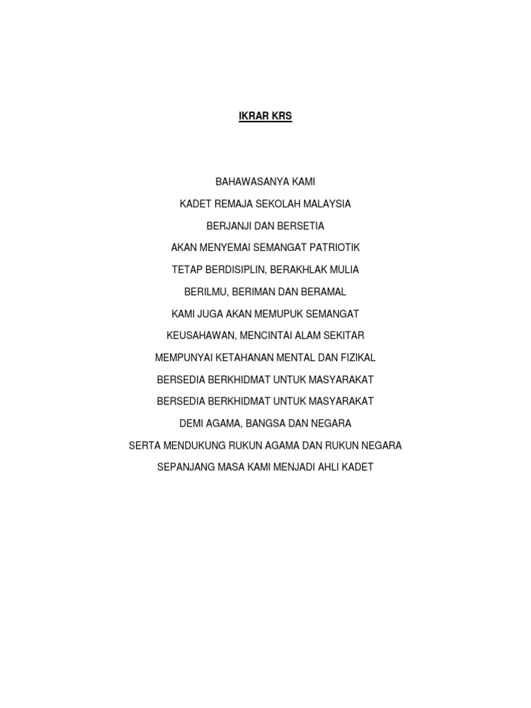 Lagu Kadet Remaja Sekolah Pdf