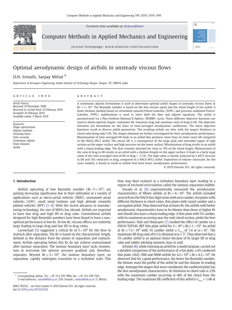Srinath10 - Optimal Aerodynamic Design of Airfoils in Unsteady Viscous ...