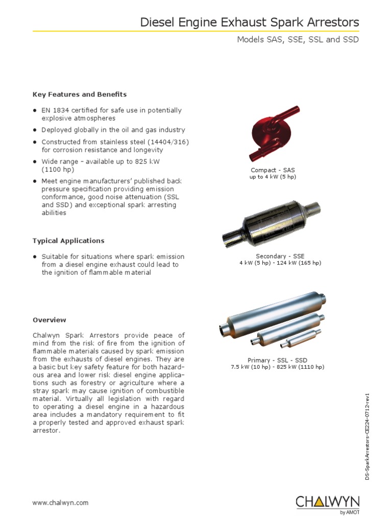 Diesel Engine Exhaust Spark Arrestors Key Features and Benefits PDF