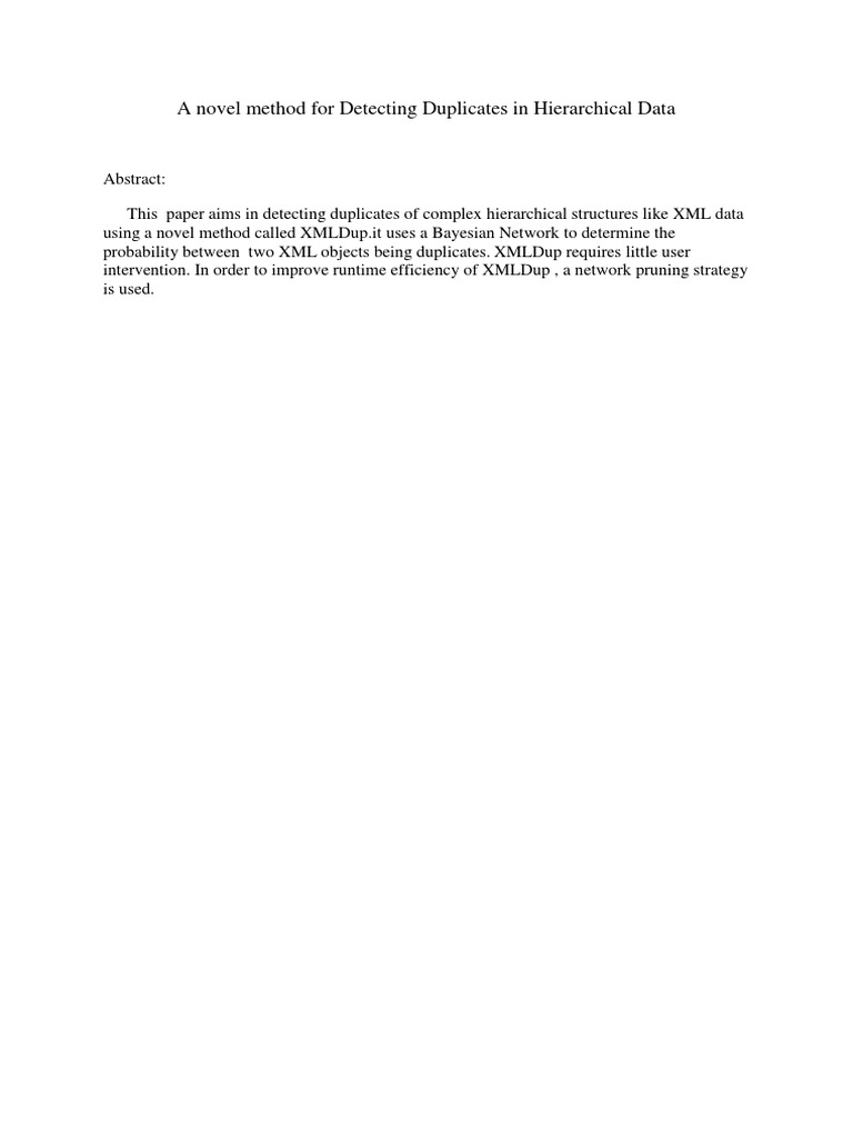 Detecting Duplicates in XML Data | PDF