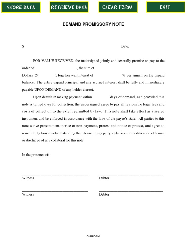 Legal Professionals' Promissory Note | PDF