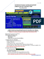 Petunjuk Penggunaan Aplikasi Raport Kur 2013 SMP