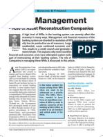 NPA Management: - Role of Asset Reconstruction Companies