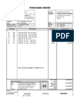 Purchase Order: Note: Delivery Tanggal 15 A Gustus 2014