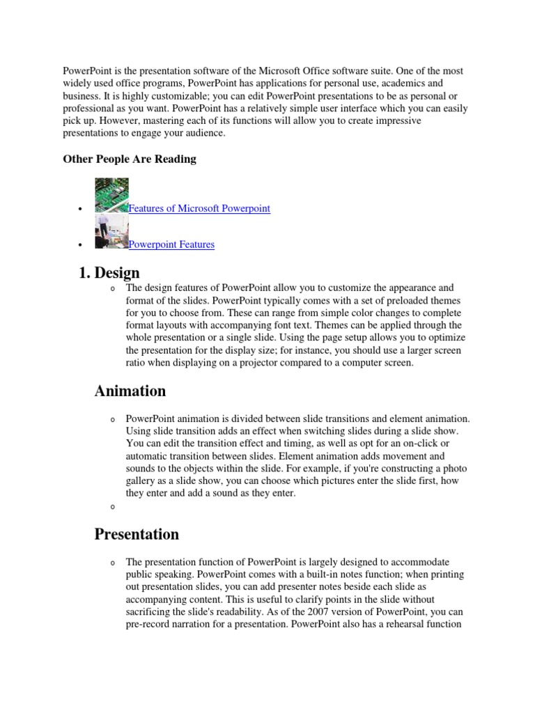PowerPoint Features and Functions Explained | PDF | Microsoft Power ...