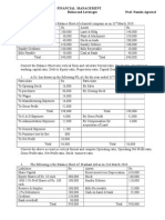 Problem Set FM Ratios, Leverages