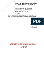 Integrtal University: Presentation of Business Communication - Ii ON 7 C'S of Business Communication