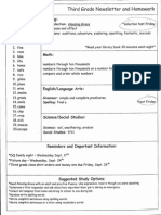 Newsletter & Homework 9.8.14