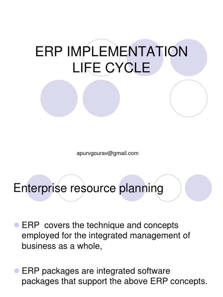 Erp implementation life cycle pdf enterprise resource planning