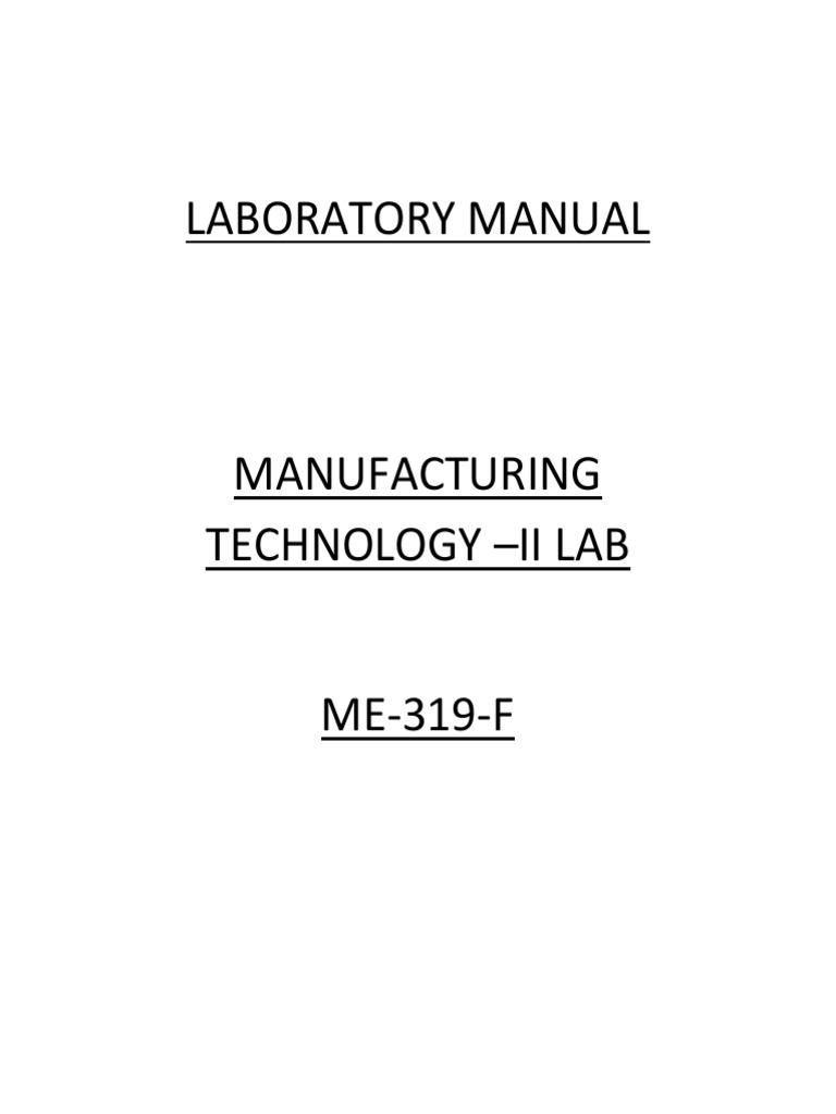 Manufacturing Tech II Lab Guide | PDF
