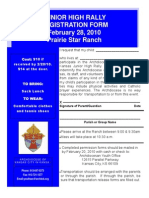 Junior High Rally Registration Form February 28, 2010 Prairie Star