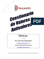 Cuestionario de Valores y Antivalores - Manual Valanti