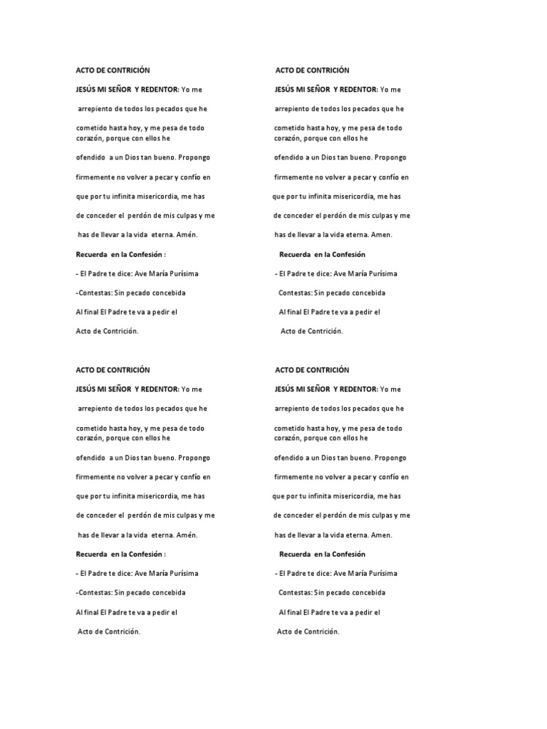 Acto de Contrición Acto de Contrición | PDF