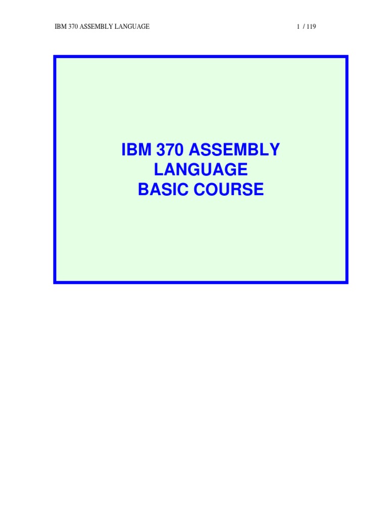Assembler Book | PDF | Assembly Language | Instruction Set