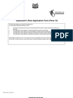 Dependant's Pass Application Form (Form 12)