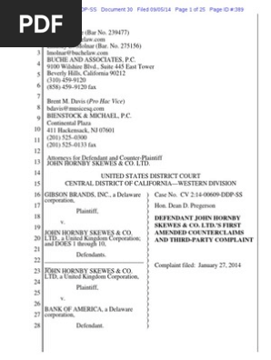 Gibson v. John Hornby Skewes - Guitar Shape Counterclaim