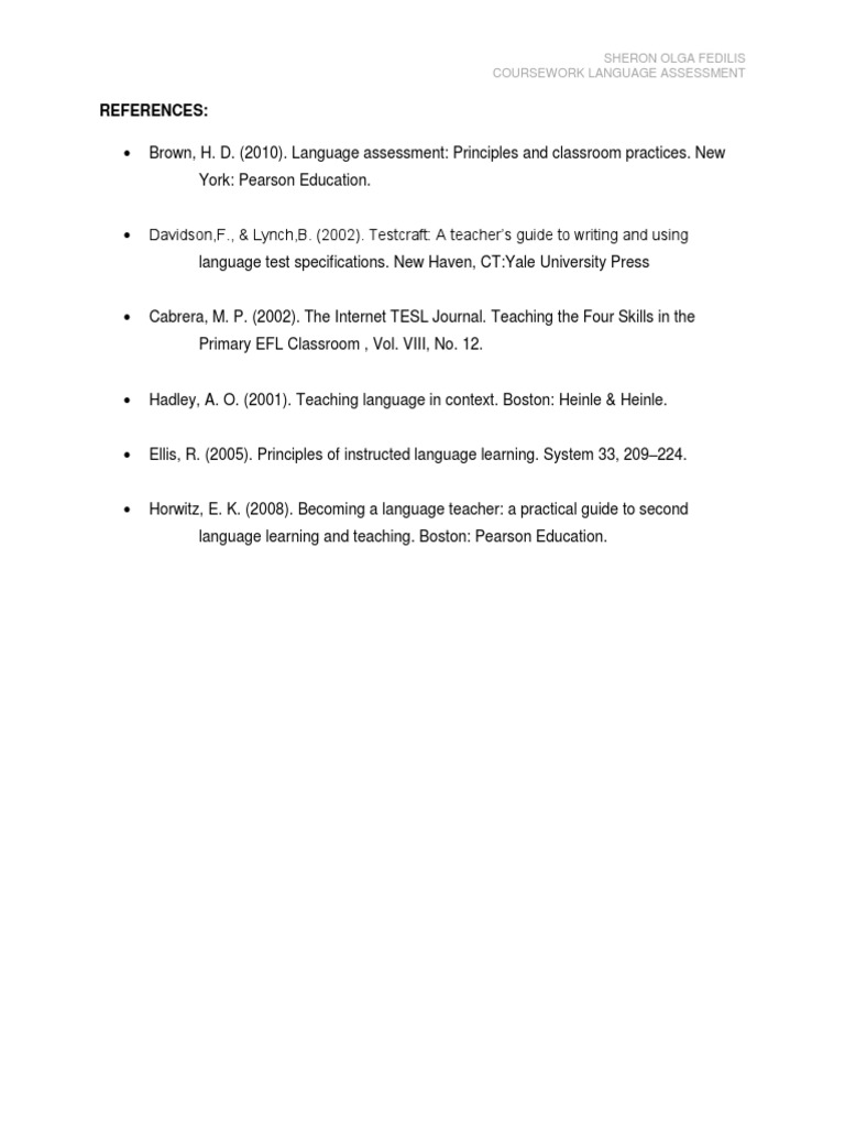 Language Assessment Coursework Overview | PDF | Social Science