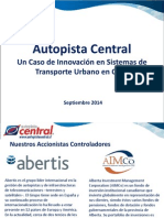 Presentación Smart Cities Chile Autopista  Central